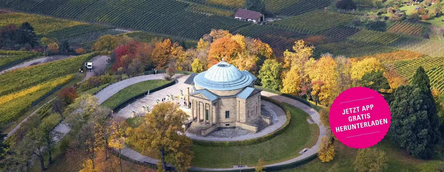 Grabkapelle auf dem Württemberg, Luftaufnahme
