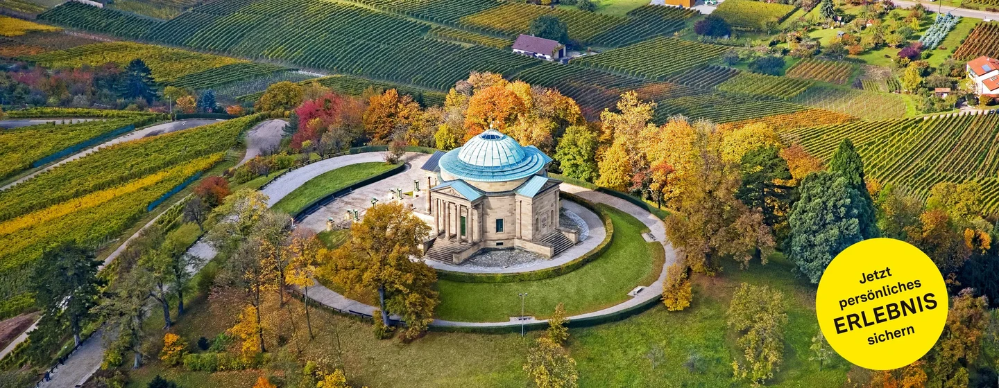 Grabkapelle auf dem Württemberg, Luftaufnahme