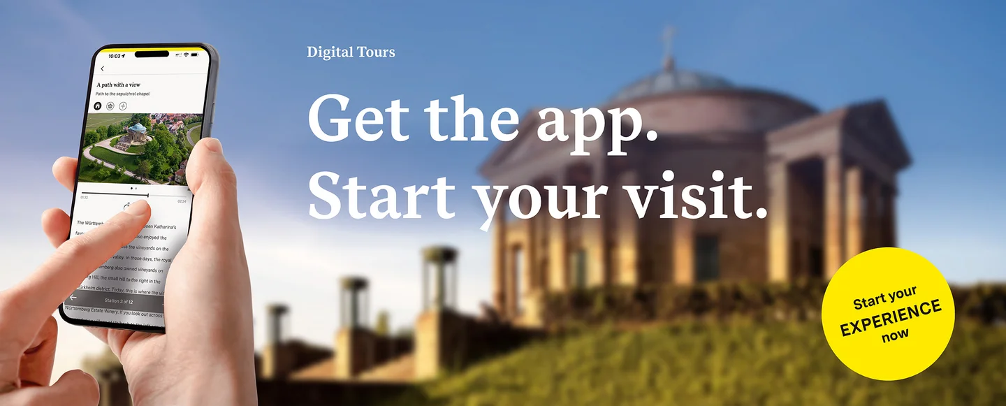 Sepulchral Chapel, advertising banner for the app "Monument BW"