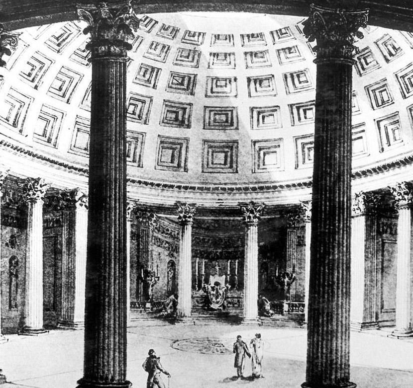 Entwurf des Kuppelraums für die Grabkapelle auf dem Württemberg , Federzeichnung von 1820